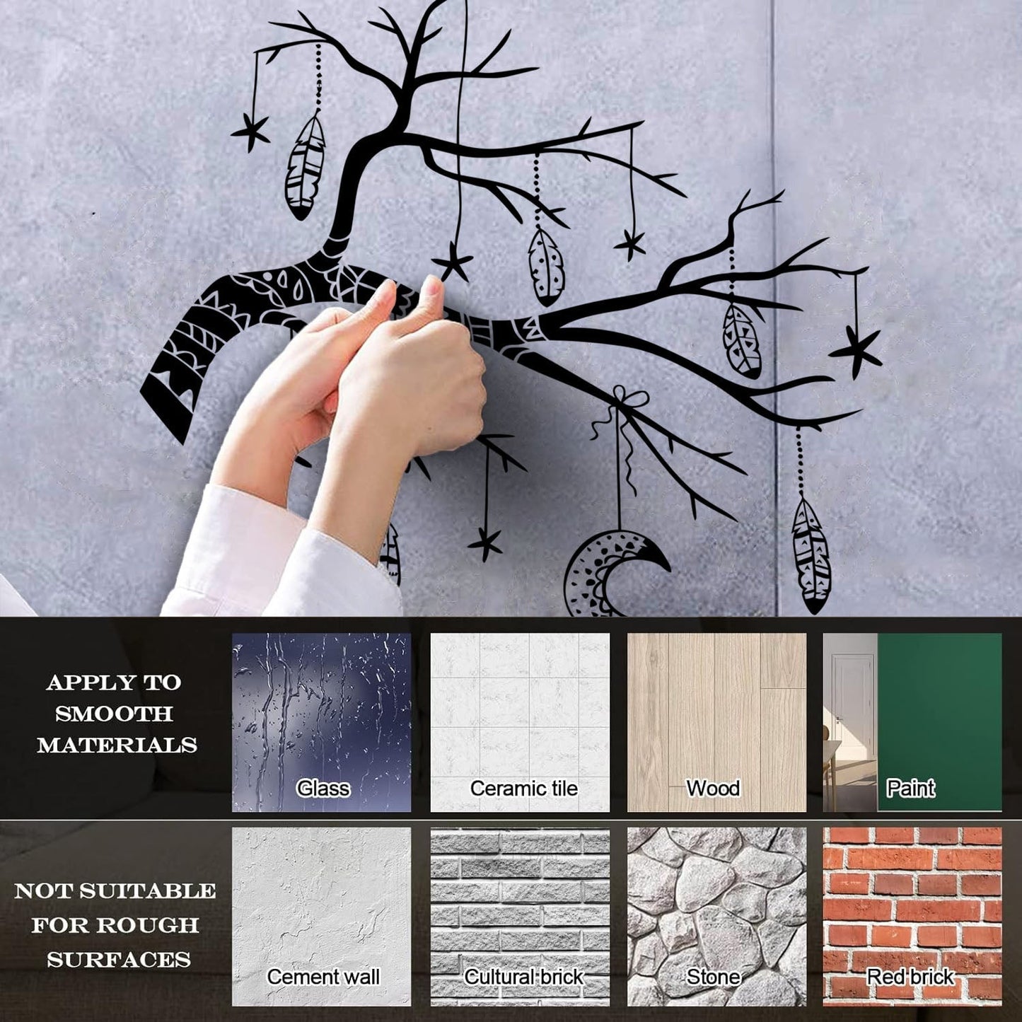 Vinyl Wall Stickers Branch Feathers Ation Tattoo Culture