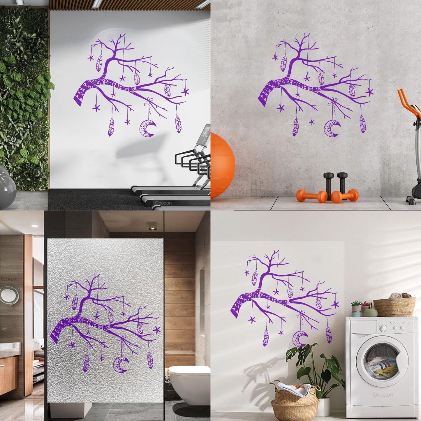 Vinyl Wall Stickers Branch Feathers Ation Tattoo Culture