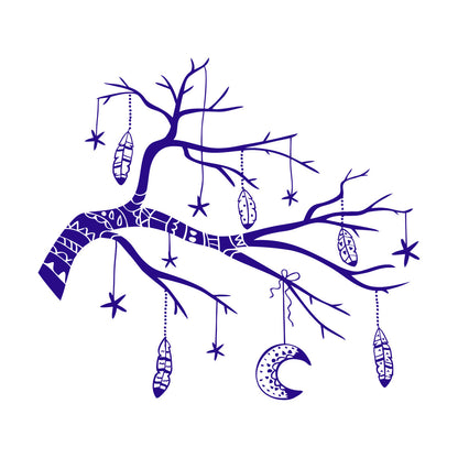 Vinyl Wall Stickers Branch Feathers Ation Tattoo Culture