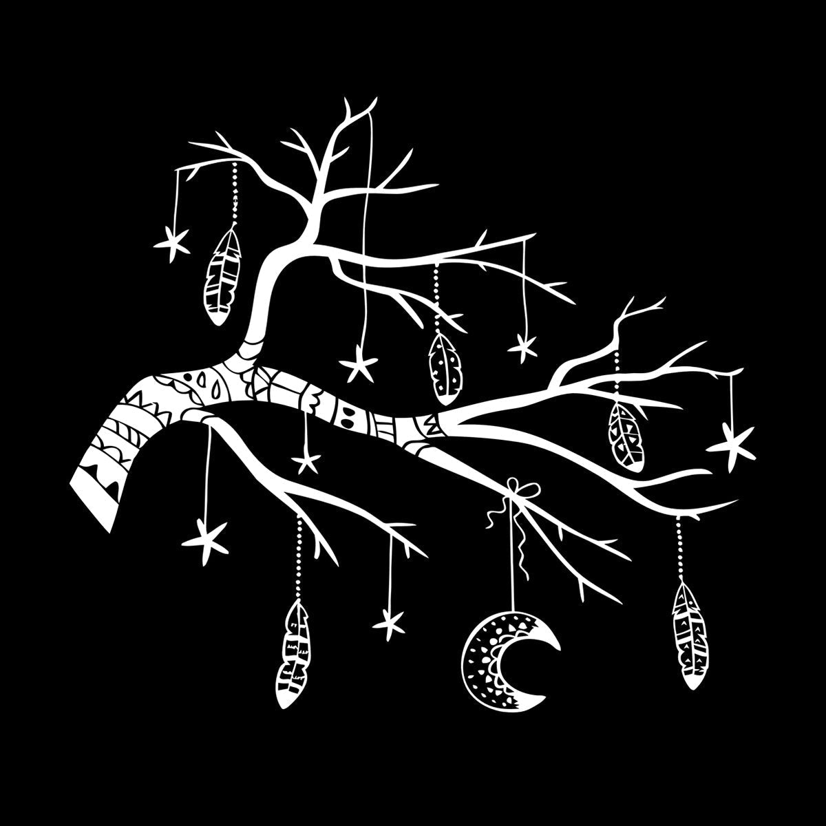 Vinyl Wall Stickers Branch Feathers Ation Tattoo Culture