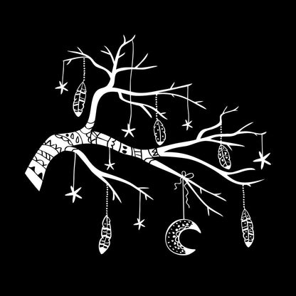 Vinyl Wall Stickers Branch Feathers Ation Tattoo Culture