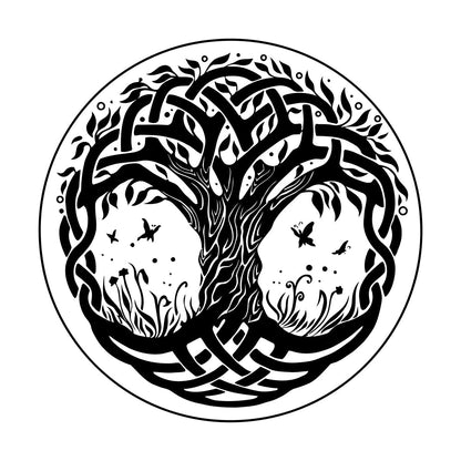Wall Decals Pvc Celtic Tree Symbols Branches Leaves Roots Art Decoration