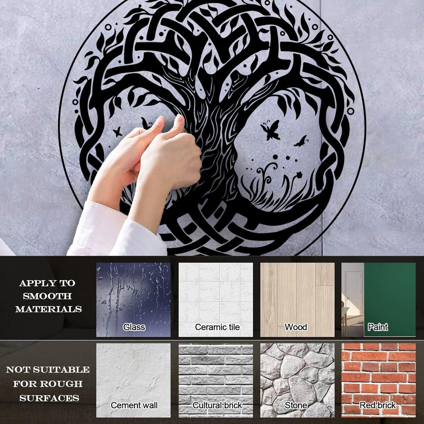 Wall Decals Pvc Celtic Tree Symbols Branches Leaves Roots Art Decoration