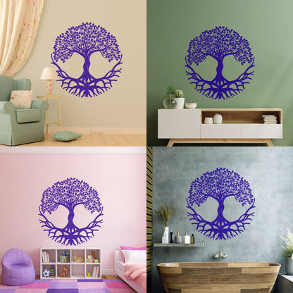 Wall Decals Circle Tree Of Life Symbol Roots Branches Glass Stickers