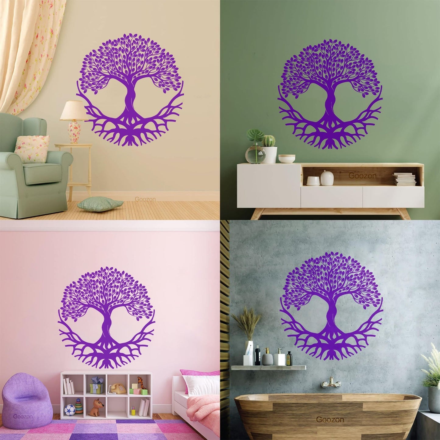 Wall Decals Circle Tree Of Life Symbol Roots Branches Glass Stickers