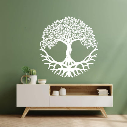 Wall Decals Circle Tree Of Life Symbol Roots Branches Glass Stickers