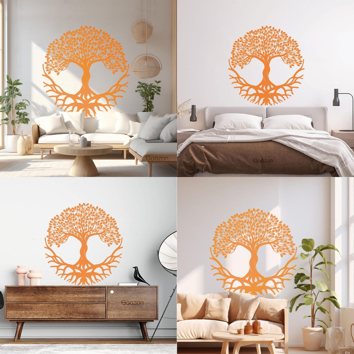 Wall Decals Circle Tree Of Life Symbol Roots Branches Glass Stickers