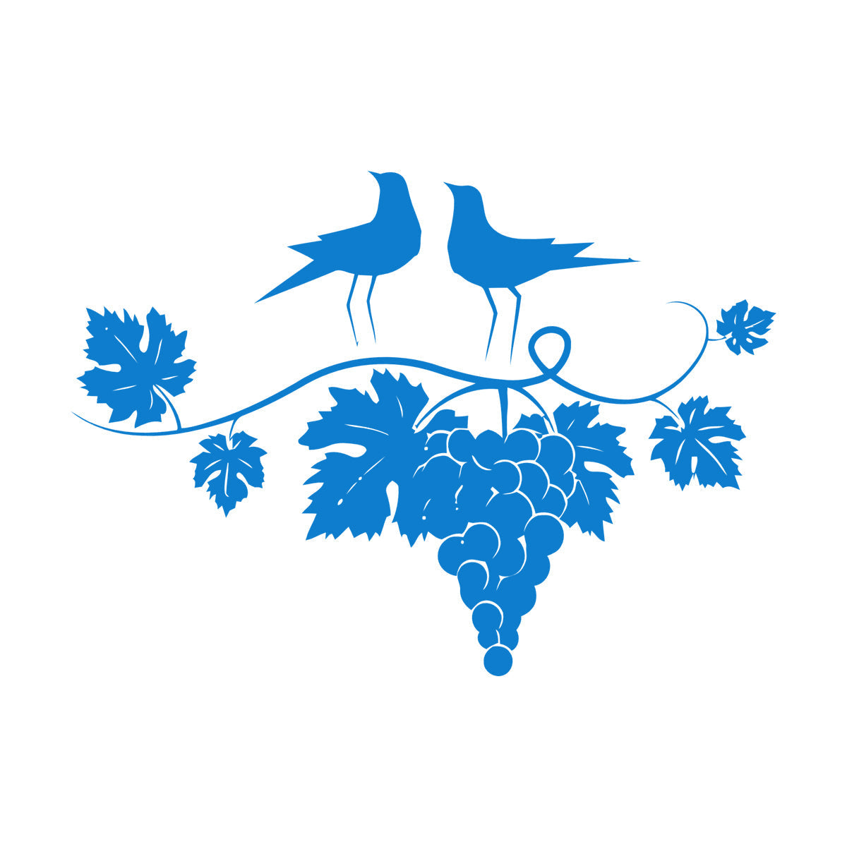 Couple Birds Branch Vine Grape Wine Shop Vinyl Wall Decals Store Decoration