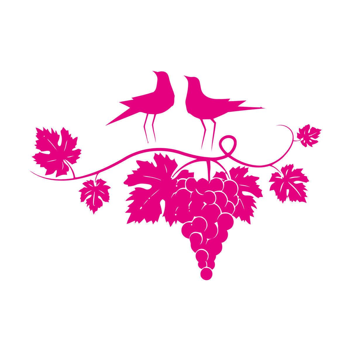 Couple Birds Branch Vine Grape Wine Shop Vinyl Wall Decals Store Decoration
