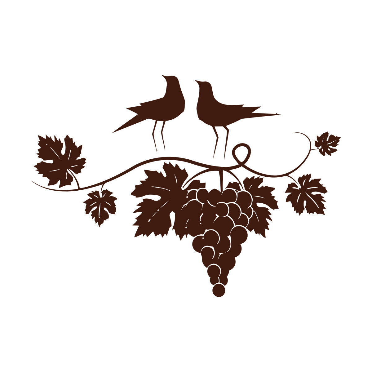 Couple Birds Branch Vine Grape Wine Shop Vinyl Wall Decals Store Decoration