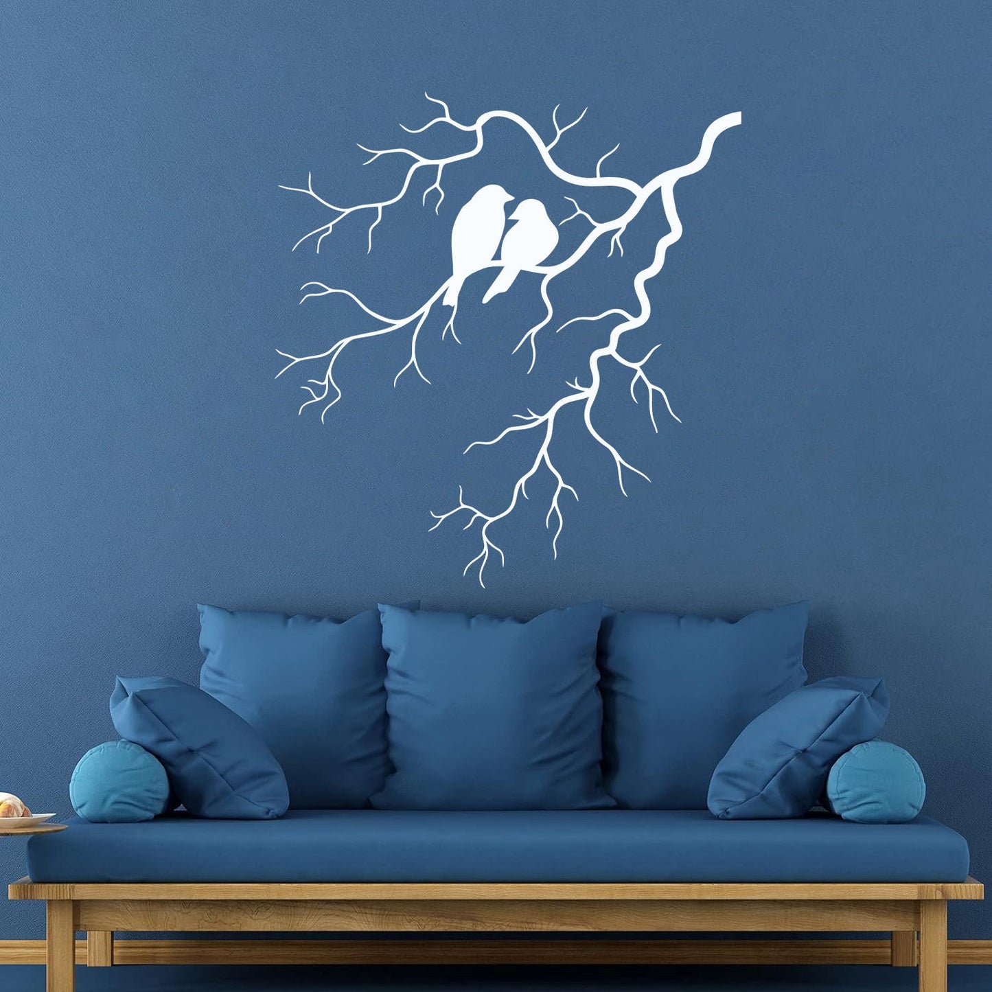 Engraving Decals Couple Birds Tree Branch Romance Tattoo Culture