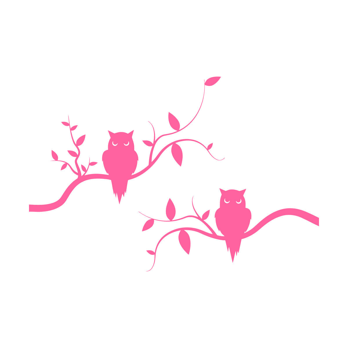 Mural And Wall Vinyl Decal Couple Owls On Branch Good Night Kids Bedroom Removable Without Leaving Glue
