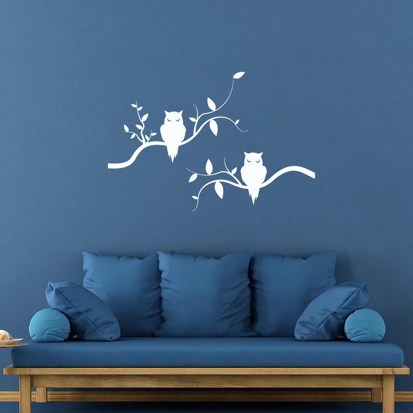 Mural And Wall Vinyl Decal Couple Owls On Branch Good Night Kids Bedroom Removable Without Leaving Glue