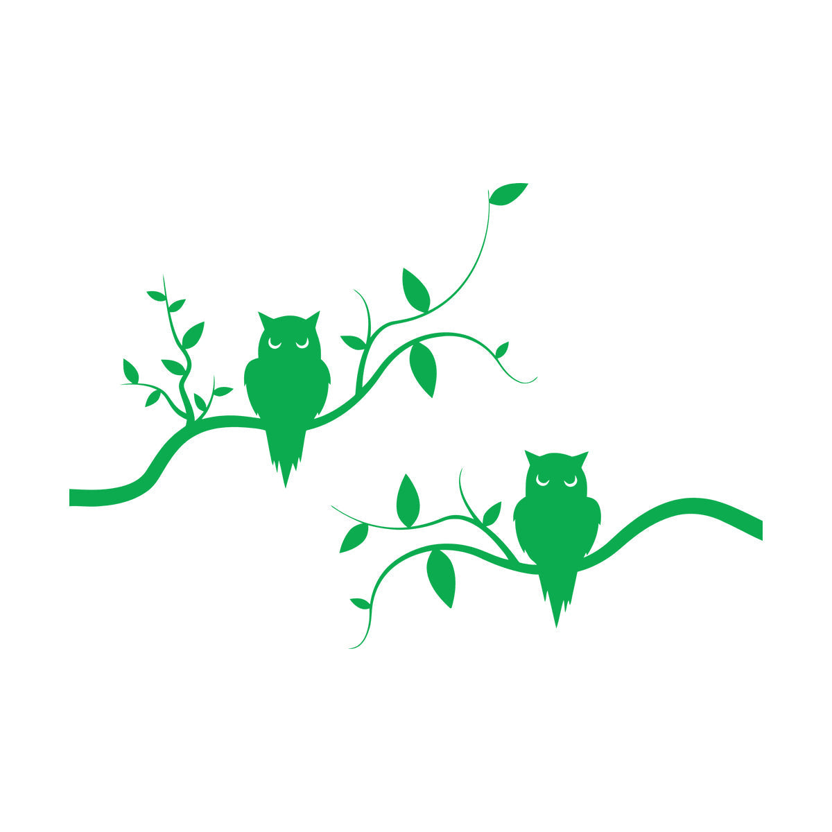 Mural And Wall Vinyl Decal Couple Owls On Branch Good Night Kids Bedroom Removable Without Leaving Glue