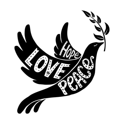 Vinyl Art Sticker Dove With Olive Branch Love Peace Hope Art Mural Painting