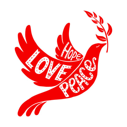 Vinyl Art Sticker Dove With Olive Branch Love Peace Hope Art Mural Painting