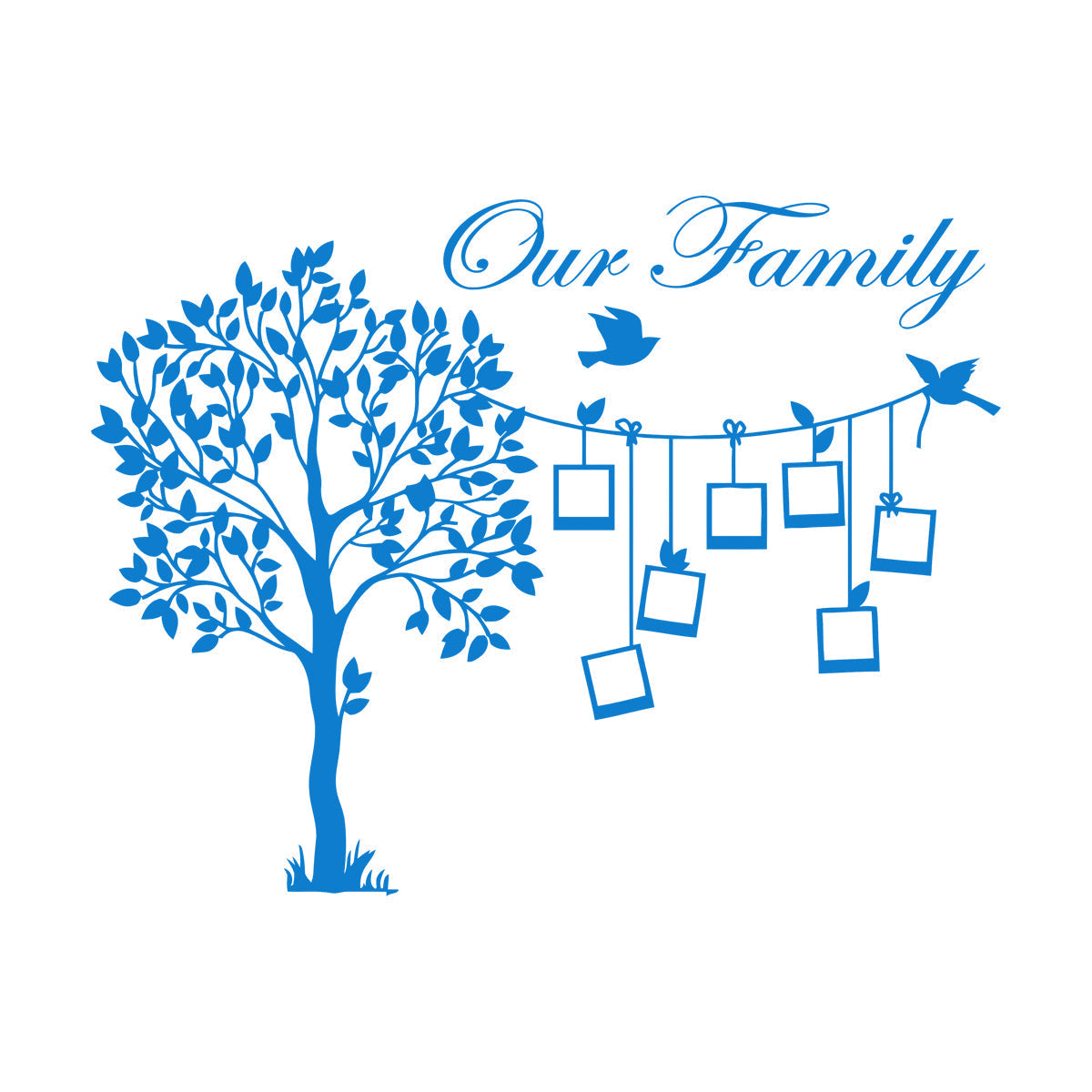 Engraving Stickers Family Tree Branch Photos Birds Multiple Size Options