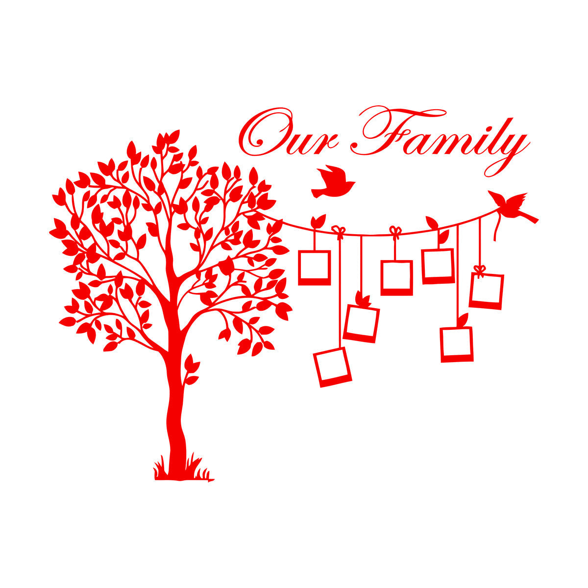 Engraving Stickers Family Tree Branch Photos Birds Multiple Size Options