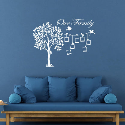 Engraving Stickers Family Tree Branch Photos Birds Multiple Size Options