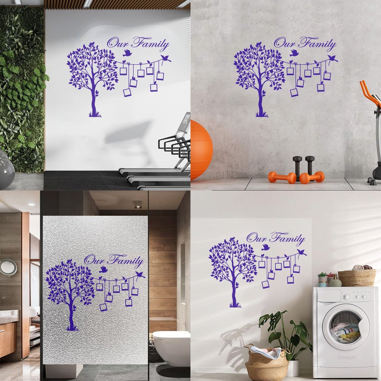 Engraving Stickers Family Tree Branch Photos Birds Multiple Size Options