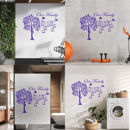Engraving Stickers Family Tree Branch Photos Birds Multiple Size Options