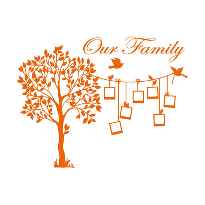 Engraving Stickers Family Tree Branch Photos Birds Multiple Size Options
