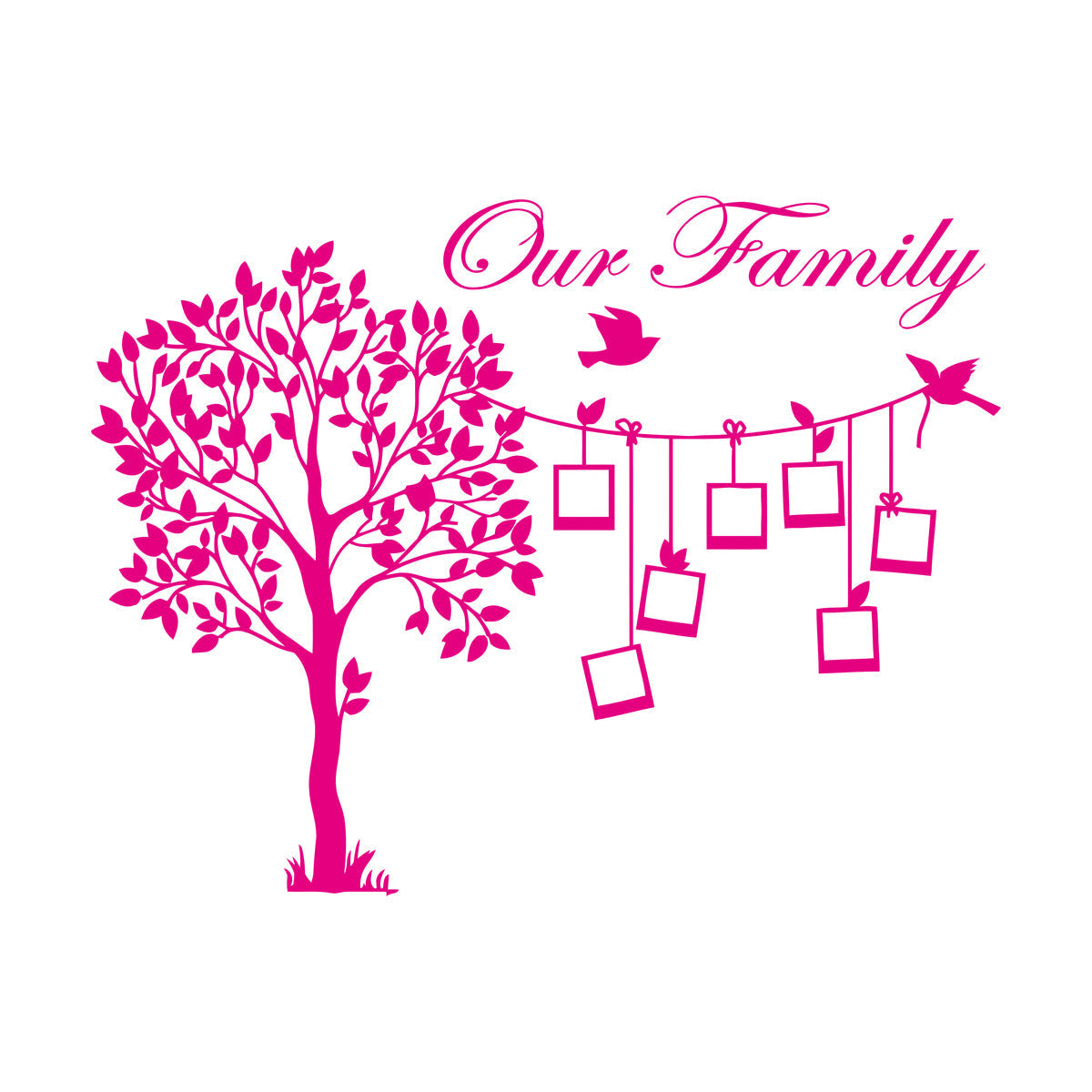 Engraving Stickers Family Tree Branch Photos Birds Multiple Size Options