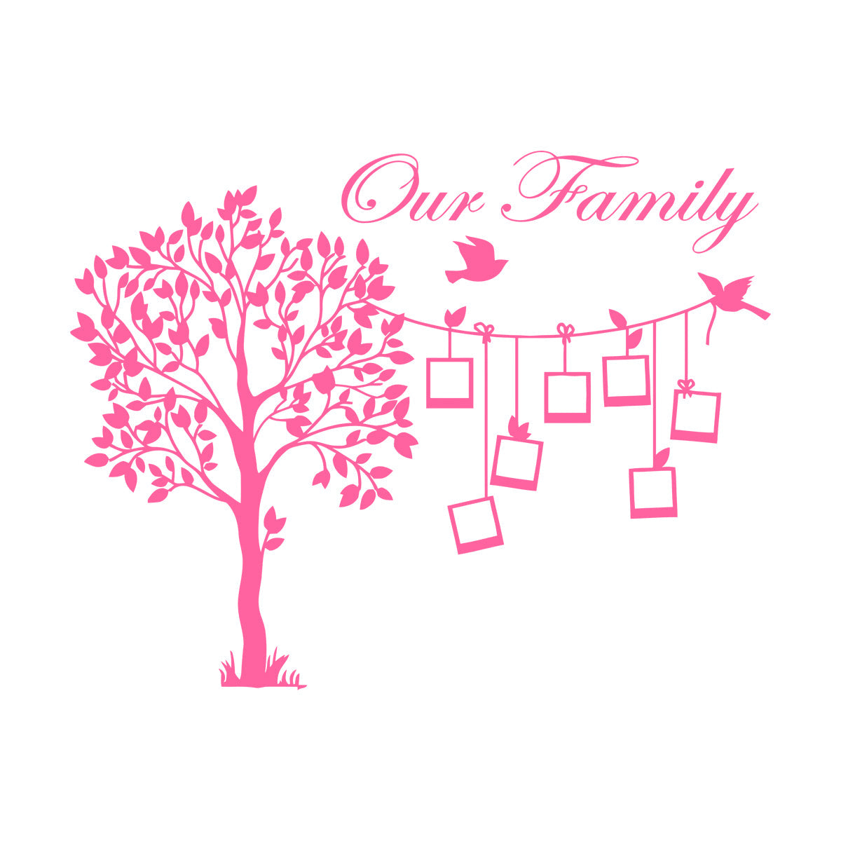 Engraving Stickers Family Tree Branch Photos Birds Multiple Size Options