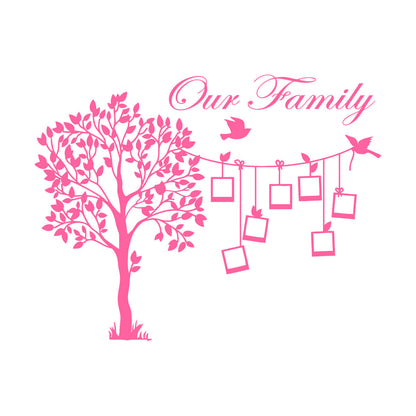 Engraving Stickers Family Tree Branch Photos Birds Multiple Size Options