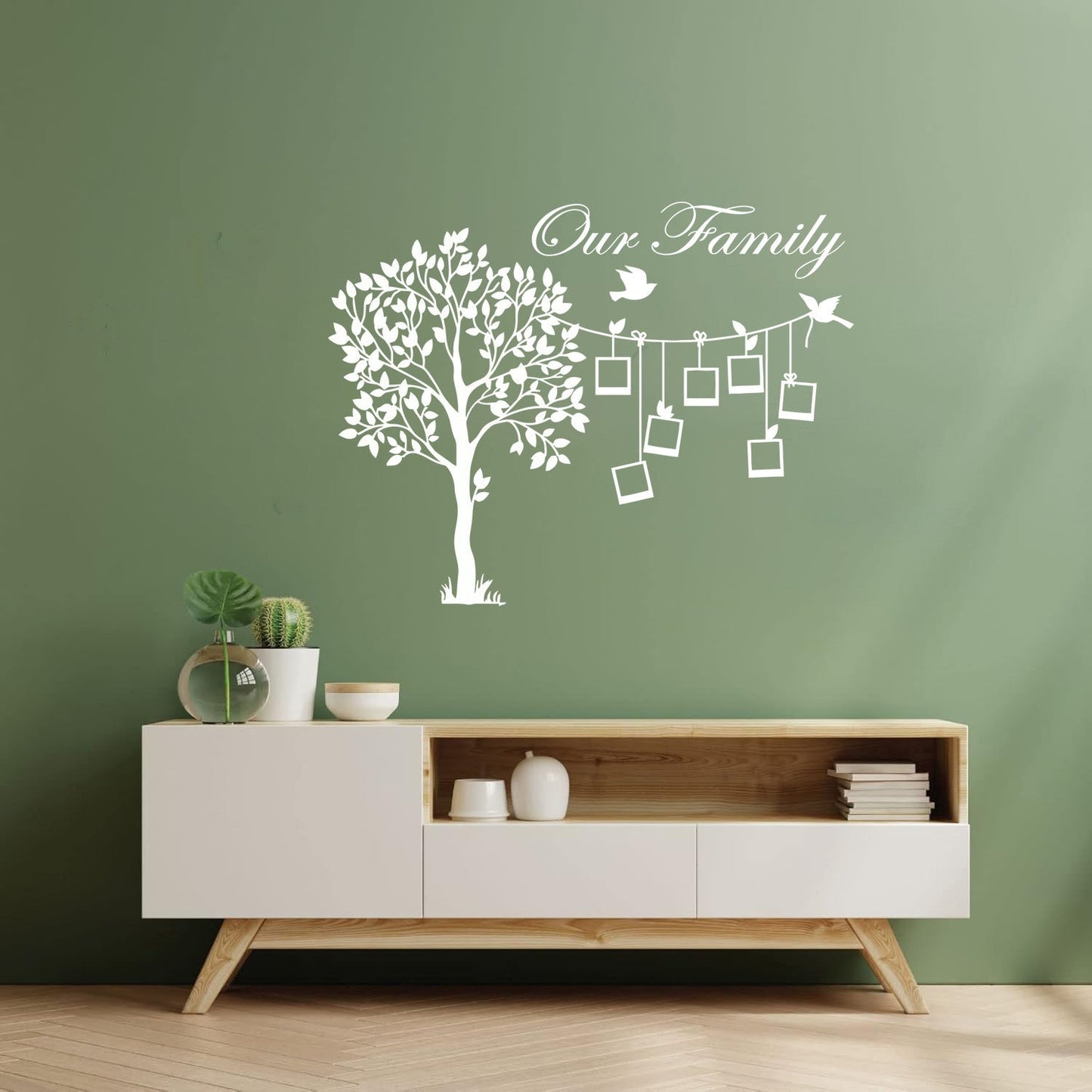Engraving Stickers Family Tree Branch Photos Birds Multiple Size Options