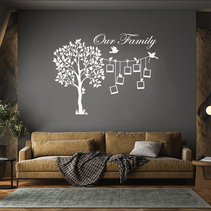 Engraving Stickers Family Tree Branch Photos Birds Multiple Size Options