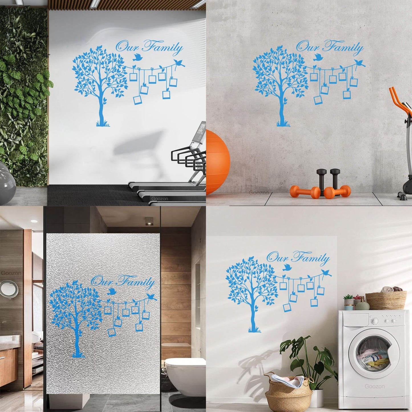 Engraving Stickers Family Tree Branch Photos Birds Multiple Size Options