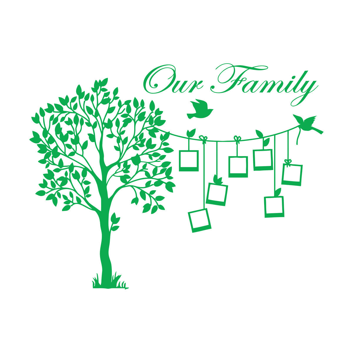 Engraving Stickers Family Tree Branch Photos Birds Multiple Size Options