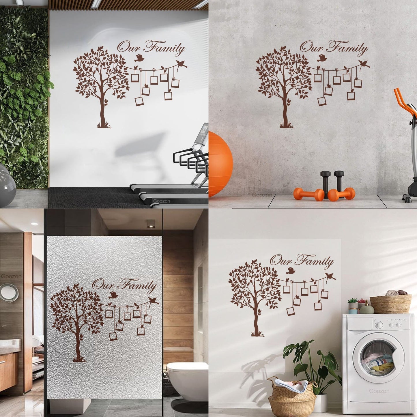 Engraving Stickers Family Tree Branch Photos Birds Multiple Size Options