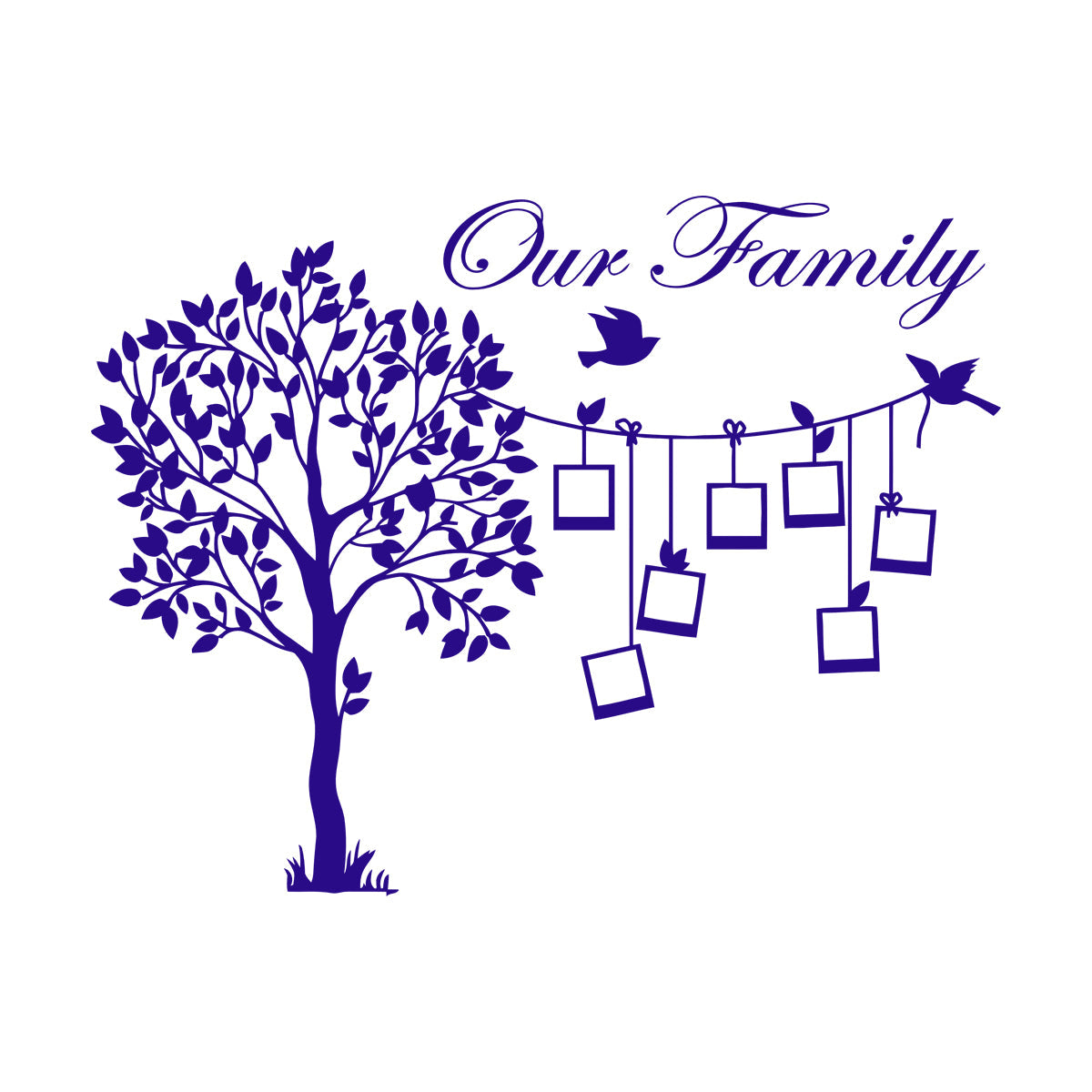 Engraving Stickers Family Tree Branch Photos Birds Multiple Size Options
