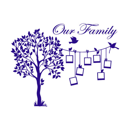 Engraving Stickers Family Tree Branch Photos Birds Multiple Size Options