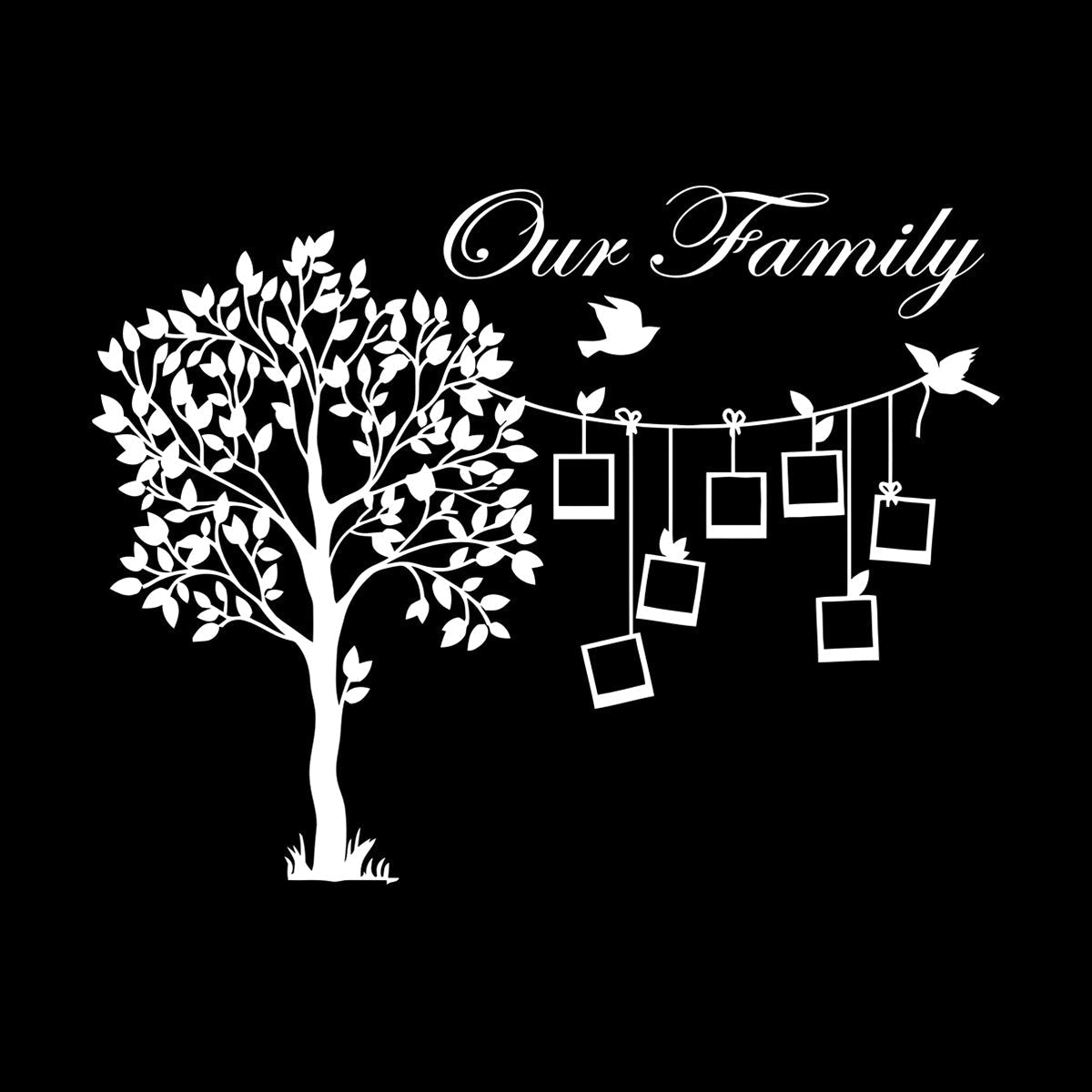 Engraving Stickers Family Tree Branch Photos Birds Multiple Size Options