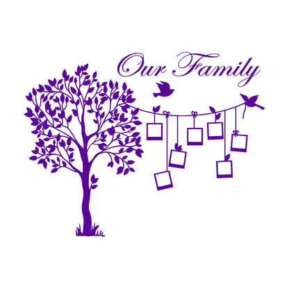 Engraving Stickers Family Tree Branch Photos Birds Multiple Size Options