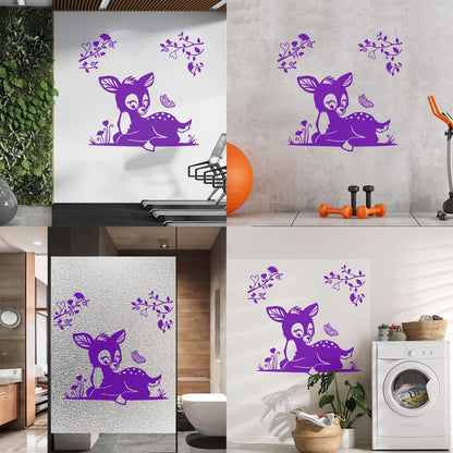 Lettering Decals Fawn Branches Nursery Kids Animal Waterproof