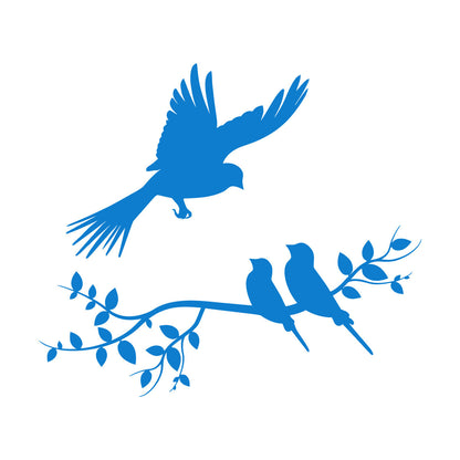Wall Decals Pvc Flying Birds On Branches Silhouette Natural It Won'T Fall Off