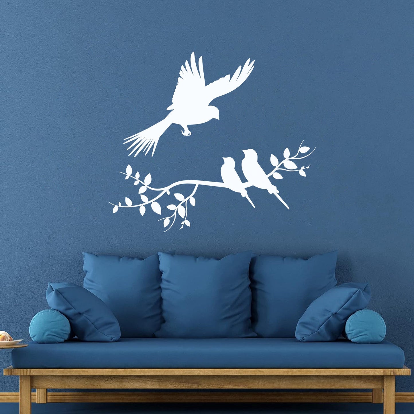 Wall Decals Pvc Flying Birds On Branches Silhouette Natural It Won'T Fall Off