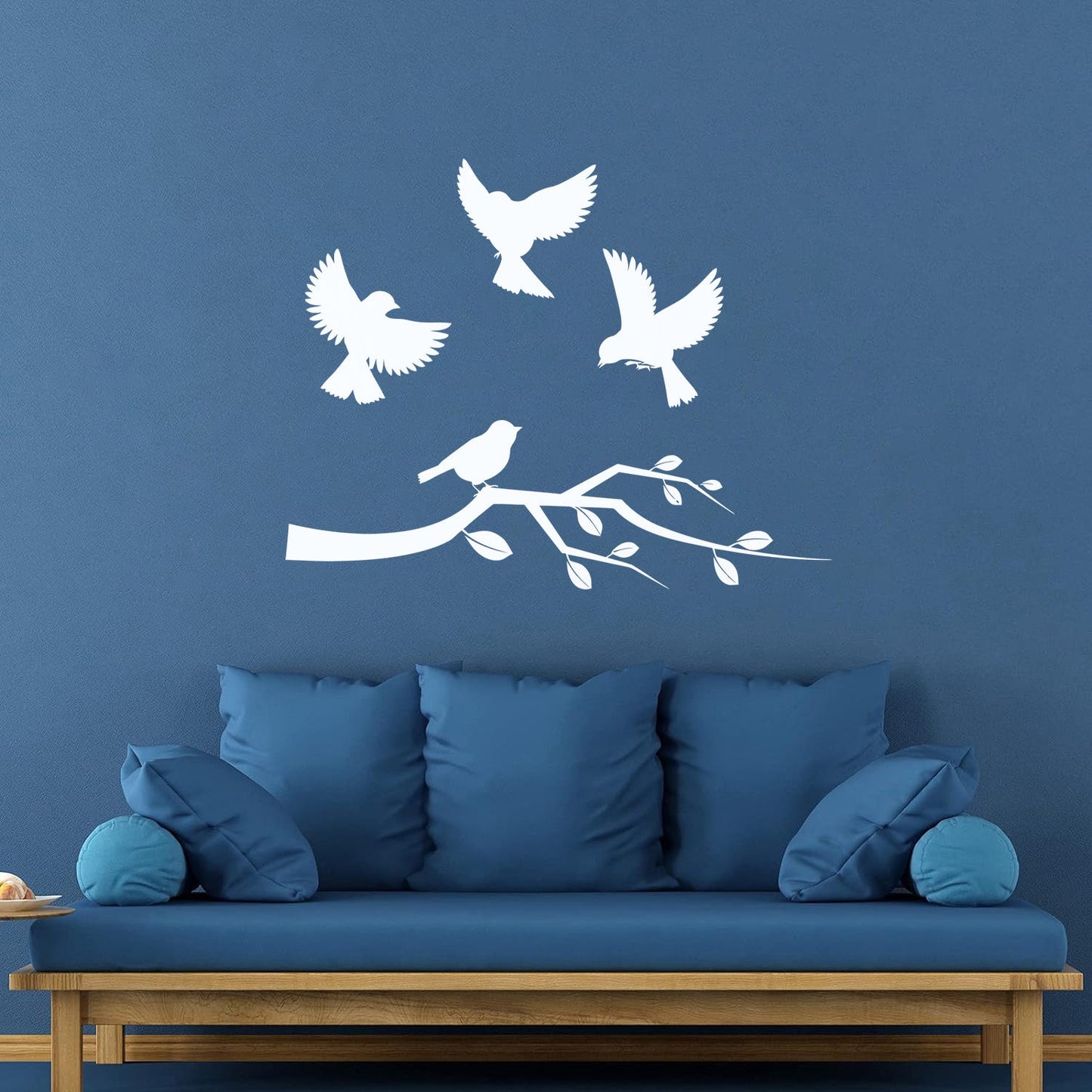 Lettering Stickers Flying Birds On Tree Branches Personalized Customization