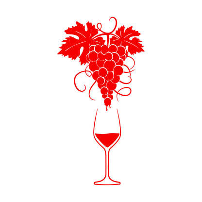 Vinyl Wall Decals Glass Of Wine Grape Branch Vine Alcohol Shop Car Body Decoration