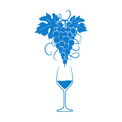 Vinyl Wall Decals Glass Of Wine Grape Branch Vine Alcohol Shop Car Body Decoration