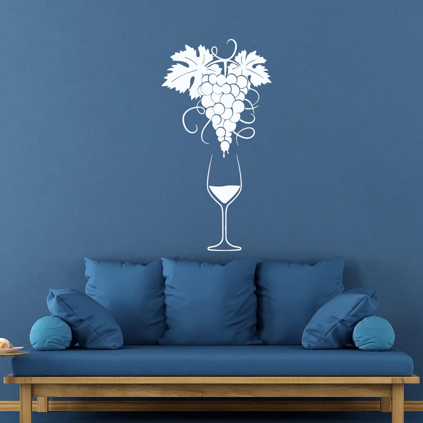 Vinyl Wall Decals Glass Of Wine Grape Branch Vine Alcohol Shop Car Body Decoration
