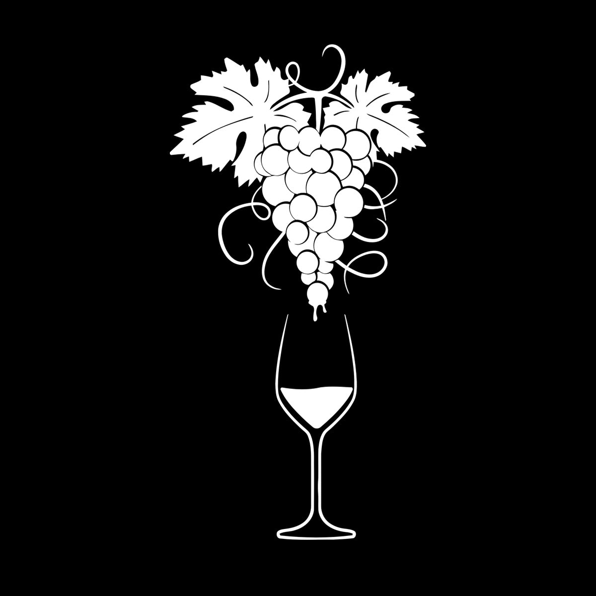 Vinyl Wall Decals Glass Of Wine Grape Branch Vine Alcohol Shop Car Body Decoration