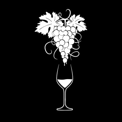 Vinyl Wall Decals Glass Of Wine Grape Branch Vine Alcohol Shop Car Body Decoration