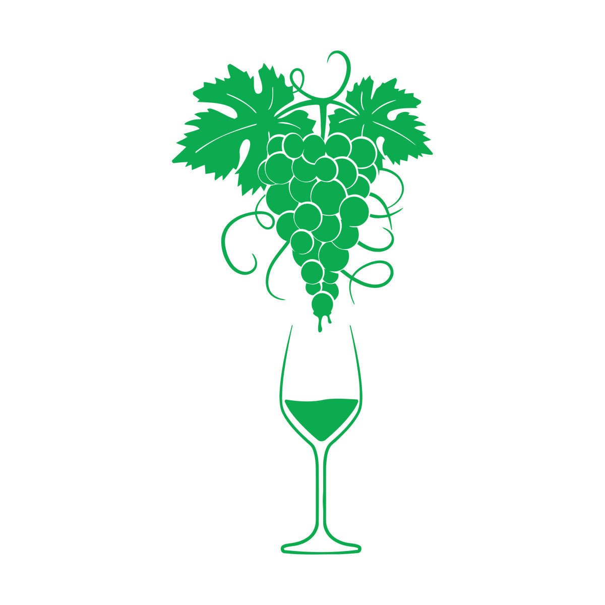 Vinyl Wall Decals Glass Of Wine Grape Branch Vine Alcohol Shop Car Body Decoration