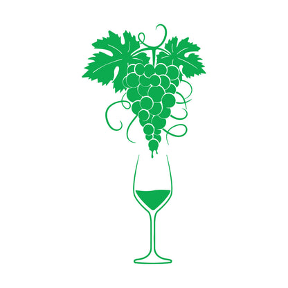 Vinyl Wall Decals Glass Of Wine Grape Branch Vine Alcohol Shop Car Body Decoration