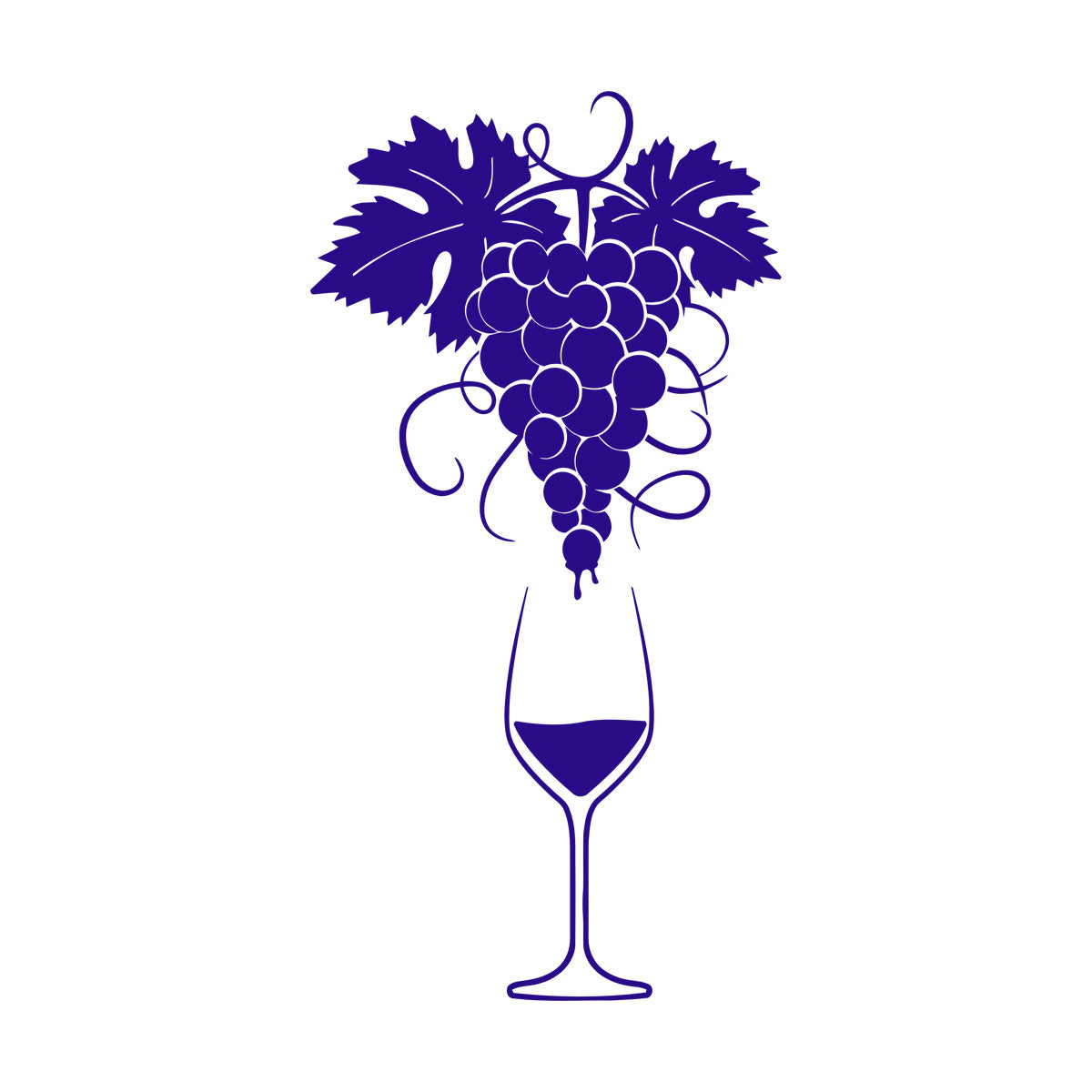 Vinyl Wall Decals Glass Of Wine Grape Branch Vine Alcohol Shop Car Body Decoration